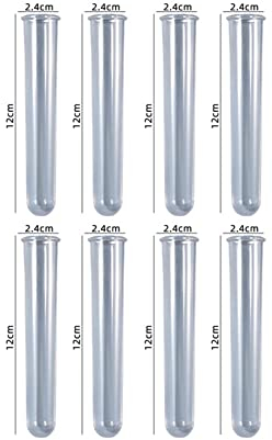 Glorlliant 8 Stück Acryl Reagenzgläser für Pflanzenvermehrungsstation, Epoxid Silikonform Harz Gießform Röhren Reagenzgläser Vasen für Hydrokulturpflanzen Blumen,Transparent