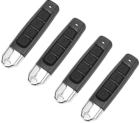 Akozon 4 Stücke Universal Cloning Drahtlose Fernbedienung Schlüsselanhänger 4 Kanal Elektrische Garagentor-Fernbedienung für Automobile