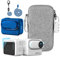 LEWOTE Zubehör Kit Kompatibel mit Insta360 GO 3[Silikon Kamera Case Cover und Objektivkappe][2Pcs 3D Screen Protector Film][Outdoor Tragetasche mit Auto Locking Karabiner und Anti-Loss Lock](Blau)