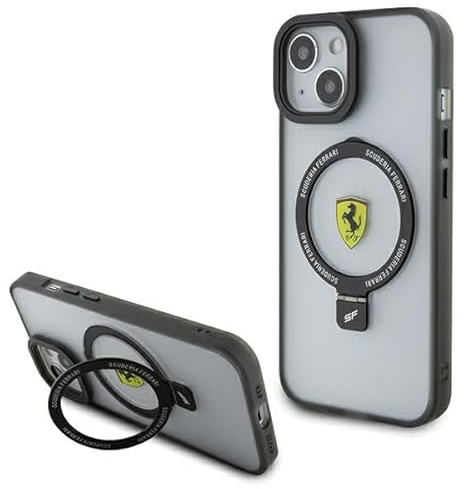 CG Mobile Ferrari FEHMP15MUSCAH Hülle für iPhone 15 Plus / 14 Plus 6.7 transparent hardcase Ring Stand 2023 Collection