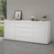 Mai & Mai Meuble de Rangement avec 2 Portes et 4 Tiroirs Casier de Rangement Polyvalent Buffet Blanc Mat 167x36x70 cm SR03
