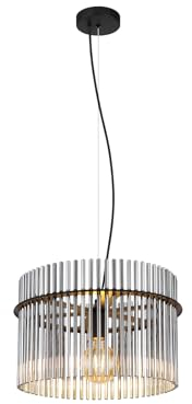 GLOBO Schwarz matt - Metall - Rauchglas - 1-flammig - 40 x 150 cm