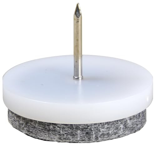 WAGNER Möbelgleiter 4tlg. - Ø 30 x 4/4/24 mm, 4 mm Filzgleiter weiß/grau zum Nageln für Sensible Böden - Made in Germany - 15082899