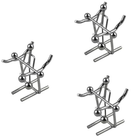 Toyvian 3stücke Kreative Metallfigurine Mit Balanceball Für Home Office Schwingendes Tumbler- Mini Horizontal Bar Für Wissenschafts-demonstrationen Und