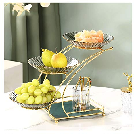 Cesta De Frutas Frutero De 3 Niveles Plato De Frutas De Varios Niveles/Frutero para Servir Vegetales Estante De Frutas Organizador Titular para Cocina Sala De Estar Plato De Frutas (Color: A) (An) (B