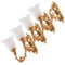 KONTONTY Miniature Dollhouse Wall Lamp Set 4pcs Mini Wall Sconce Light Micro Landscape Decor Sand Table Model Simulation Lamp for DIY Scene