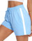 Litherday Shorts Damen Sportshorts Kurz Hosen Streifen Jogginghose Sommer Traininghose mit Taschen Elastischer Bund und Atmungsaktive Shorts zum Fitness, Running, Gym, Basketball, Himmelblau, M