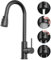 Kitchen Sink Mixer Tap with Pull Out Spray - SREWOHS PRO Kitchen Taps 1 Hole 360¡ã Swivel Single Handle High Arc Stainless Steel Kitchen Faucet,Bar Sink Tap with 4 Functions Sprayer,Black…