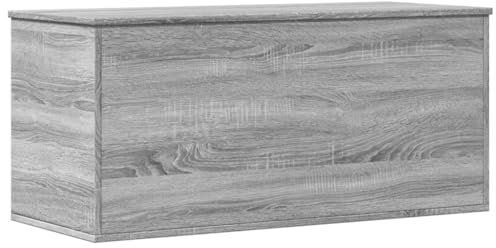 vidaXL Engineered Wood Storage Box in Grey Sonoma - Multipurpose Blanket Chest with Gas Lift for Living Room, Bedroom