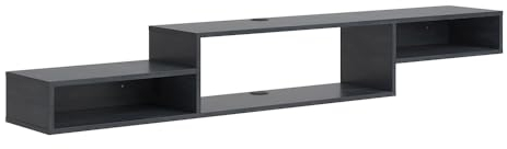 Vicco TV-Schrank Drive, Schwarz Beton, 180 x 26 cm mit offenen Regalen