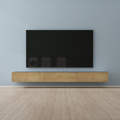 Mai & Mai Mobile TV 300x40,2x30cm, Antracite opaco+Marrone chiaro | Mobile TV per Televisore, Armadietto per TV Basso Soft-close con Ante per Soggiorno, Camera da Letto Fernsehschrank02