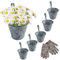 Roellgs 6 macetas colgantes de hierro de metal vintage para valla, balcón, jardín, decoración del hogar
