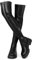 CouieCuies Stivali sopra il ginocchio da donna, con piattaforma Thigh, comodi, elasticizzati, lunghi, ecopelle nera, 43 EU