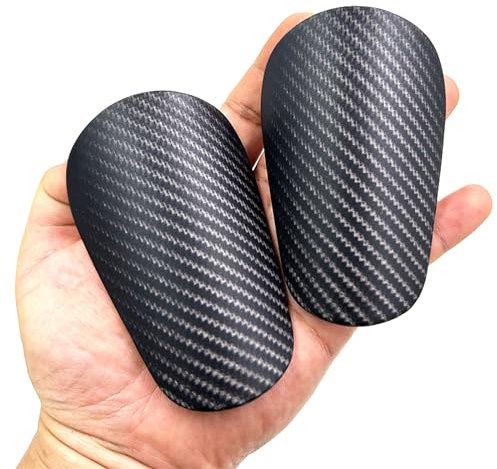 Zinueen Kleine Schienbeinschoner für Fußball - 2 Stück Mini Schienbeinschoner, Schutzausrüstung für Männer, Frauen, Kinder & Mädchen (Schwarz, 12*7.8CM)