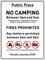 Camping Interdit Dans Les Lieux Publics Panneau D'Avertissement Métal Tôle Signe Drôle Plaque Metal Rétro Décoration Artisanat Pour Hôtels Cuisine Maison M