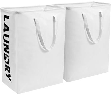 2 Stück Faltbarer wäschekorb,75 Liter Wäschesammler Schmal Wäschekorb Klein,Aufbewahrungskorb Laundry Baskets Wäschetonne für Badezimmer Wohnzimmer,60x40x34cm