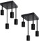 CBJKTX 2ER Deckenleuchte Schwarz Deckenlampe Vintage - E27 Küchenlampe 4 Flammig Retro Metall Hängend Industrial Deckenspots für küche Flur Schlafzimmer Wohnzimmer Bar (ohne Leuchtmittel)