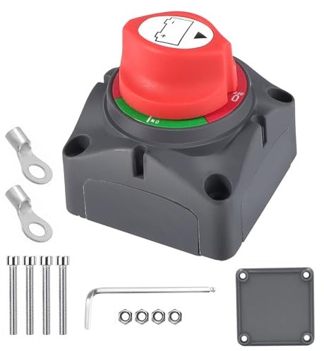 URHRHU Interruptor de Batería 12V 275A Desconectador de Bateria Coche 12V-48V Interruptor Aislador de Bateria Interruptor Principal Interruptor Maestro para Coche Moto Camión RV Barco Caravana