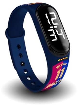 FIT & FUN Digitaluhr mit offiziellem FC Barcelona-Armband, wasserdicht, Sportuhr mit Kalenderfunktionen, offizielles Barça-Design, blau und grob, Modern