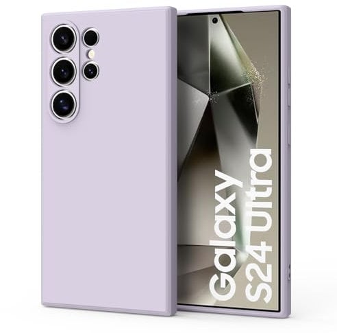 Silicone Case for Samsung Galaxy S24 Ultra Case, Silky-Soft Touch Gel Rubber Cover, Full Protective Shockproof Liquid Bumper Cover for Samsung Galaxy S24 Ultra 5G Purple
