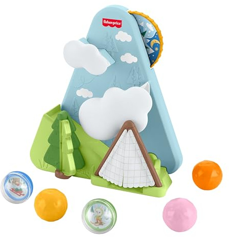 Fisher-Price Amitié Fôret Boule Montagne Jouet Bébé | 5 balles, jeu de poursuite, activités motrices fines, pour bébés 9+ mois, JLB88
