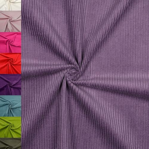 MAGAM-Stoffe Yanis Breitcord Cordstoff 100% Baumwolle Bekleidung Möbel Meterware 50cm (05. Grape lila)