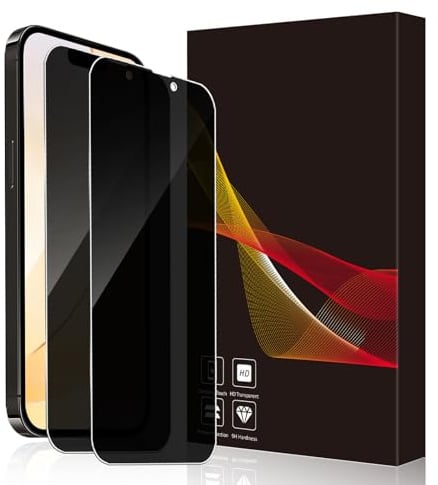 Cable Leader 2 Stück Schutzfolie für Panzerglas für iPhone 15 Pro Sichtschutzfolie, 9H Härte Anti-Spy Blasenfreie Anti-Öl 15 Pro Blickschutz Schutzglas, 2.5D Edge Hohe Empfindlichkeit Displayschutz