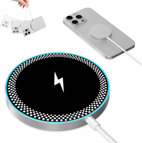 Mag-Safe Ladegerät iPhone, Magnet Wireless Charger Induktive Ladestation für iPhone 17 16 15 14 13 12 Series, iPhone Induktive Kabelloses Ladepad Ladestation für Air-Pods 3 2 Pro