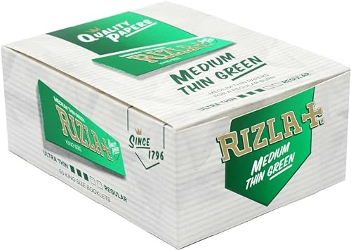 Rizla King Size Green Rolling Paper Full Box Of 50 Booklets
