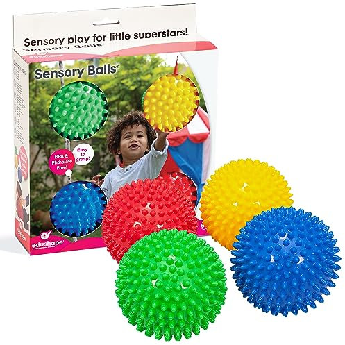 Edushape 10cm Sensory Balls Pack of 4 (Colours Vary)