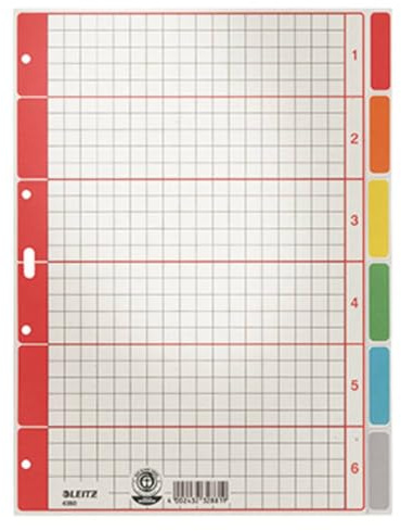 Leitz Register blanko A4 6farb 4350