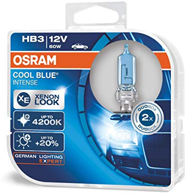 OSRAM 9005CBI-HCB HB3 Halogen Headlamp Bulb 4200K, Cool Blue Intense, Double Pack