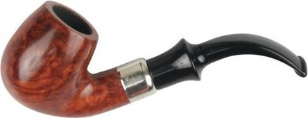Pfeife JEAN CLAUDE naturale mit Steckerspitze/Rg.chrom Acryl in Einzelverpackung mit Stoffbeutel
