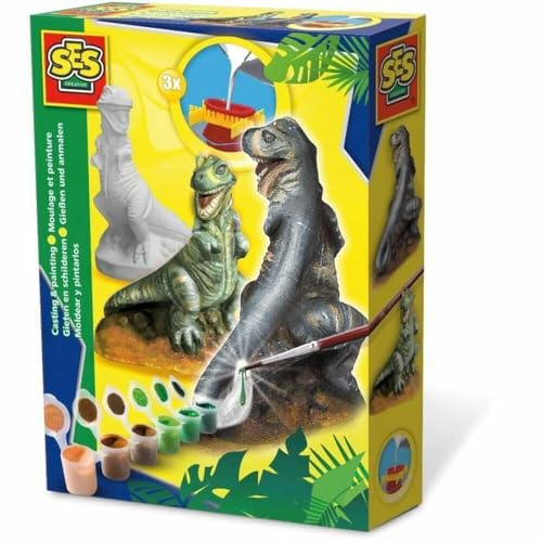 SES 12830 Creative Gipsgießset T-Rex 01283-Gipsgießset, Multi, Mittel