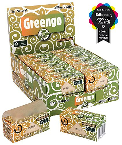 Greengo Slim Rolls 4m ungebleichtes Endlospapier 1 Box (24 Rolls)
