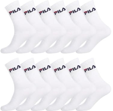 FILA Calcetines Hombre, lote de 12, Calcetines Altos, tenis, acento rendimiento