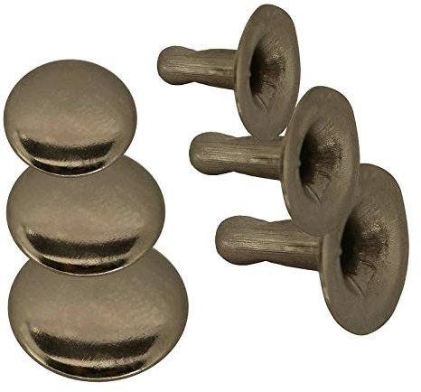 100 Stk Hohlnieten Einzelkappe Metall Rund-Nieten Ziernieten Größen- /Farbwahl, Farbe:altmessing, Größe:10x3x9mm