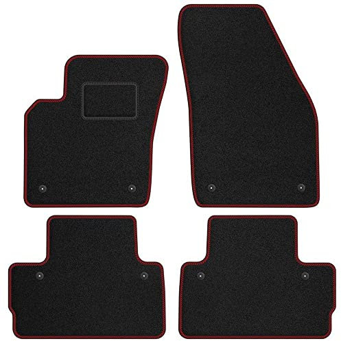 MOTOS Standard Velours-Fußmatten passend für Volvo C30 2006-2012 - Standard, Gewebt, Rot fußmatten Auto - Erleben Sie neuen Fahrkomfort mit einem Automatten Satz für Ihr Auto