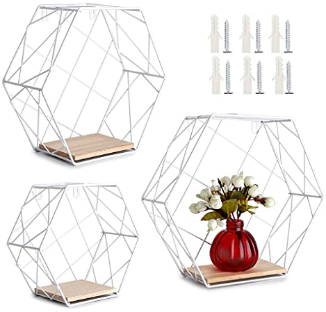 SUMNACON 3er Set Wandmontierte Schweberegale Wanddisplay Regal Wandaufbewahrung Organizer Regale Home Decor Regal Rack für Wohnzimmer, Büro, Schlafzimmer, Badezimmer, Küche (Weiß)