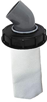 IBC Deckelfilter Nylon waschbar mit Deckel für Regenwassertank IBC 1000 Liter DN 75 Nadelfilz (160mm 45°)