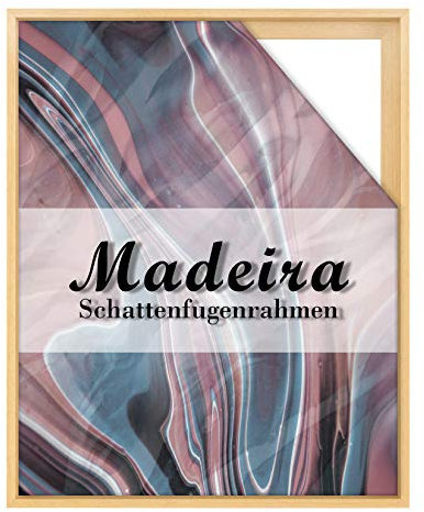 BIRAPA Madeira Schattenfugenrahmen für Leinwand 70x90 cm in Natur Lackiert, Holzrahmen, Rahmen für Leinwände, Leerrahmen für Leinwand, Schattenfugenrahmen für Keilrahmen