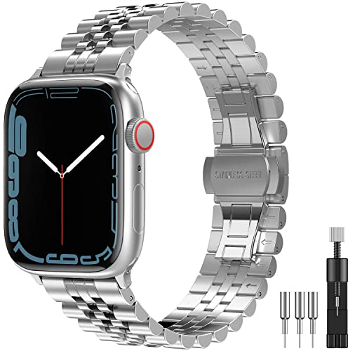Diruite per Apple Watch Ultra/Ultra 2/Series 9/8/7/6/5/4/SE Cinturino, Cinturini Acciaio Inossidabile Placcato Cinturino Ricambio per iWatch 38mm/40mm/41mm/42mm/44mm/45mm/49mm