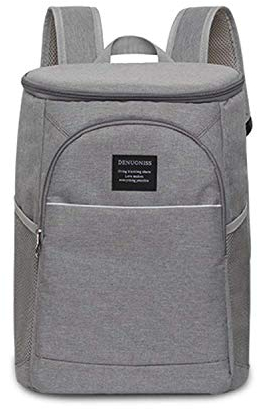 FANDARE Unisexo Mochila de Almuerzo Bolsa Isotermica de Almuerzo Nevera Portatil Bolsa Térmica Comida Alimentos con Correa Portatil para Bolsa Nevera Oficina Escuela Viaje Lunch Bag Gris