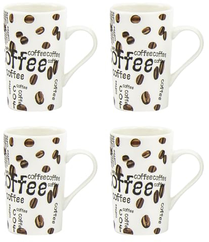 Priceless Homeware 500ml Large Ceramic Mug Microwave & Dishwasher Safe Hot Chocolate Cappuccino, Espresso,Latte, Hot Tea Mugs Set of 4 & 8 -Hot Cocoa Mugs (4Pcs Set - Coffee)
