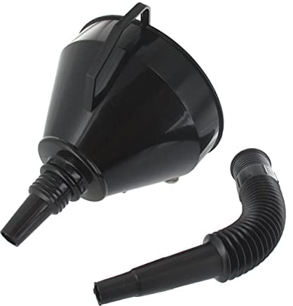 GREENSTAR - Entonnoir En Plastique - Avec Filtre Et Flexible - Pour Bricolage Ou Automobile - Diamètre 165 mm - Noir