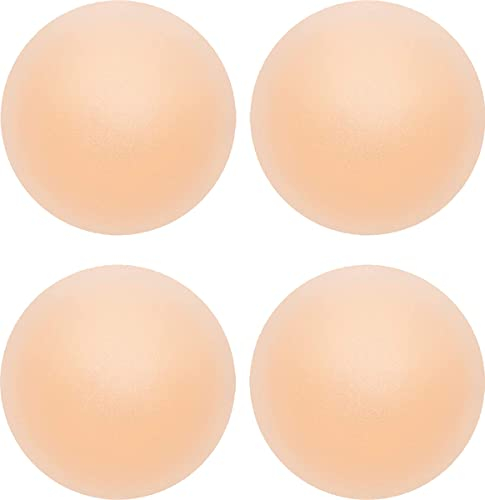 Memoryee Copricapezzoli da donna ultra sottili Invisible Pasties Cover adesiva riutilizzabile in silicone/2 Pairs Round