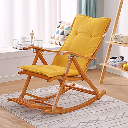 WYJHNLBEDC Gartenstuhlauflagen Hochlehner, Schaukelstuhl Auflage, Weiches und Bequemes Hochlehner Auflagen Aus Baumwolle und Leinen, 120x50, Ideal Sitzkissen für Bank/Sessel/Liegestuhl Grau, Gelb