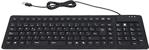 Teclado de Silicona en Español de 105 Teclas, Teclado Portátil con Cable USB, Teclado de Computadora Plegable Y Silencioso, Cómodo Al Tacto, Impermeable, a Prueba de Polvo Y Humedad