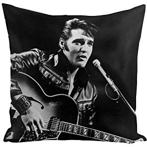 French Unicorn Kissenbezug, Motiv: berühmter Star Elvis Presley Sänger Musik Vintage 1 (40 x 40 cm)