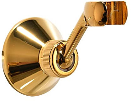 Hand Shower Stand Held Wall Mounted Round Shower Head Holder Golden Colors/Antique Brass Bracket Adjustable (Color : A) (C)